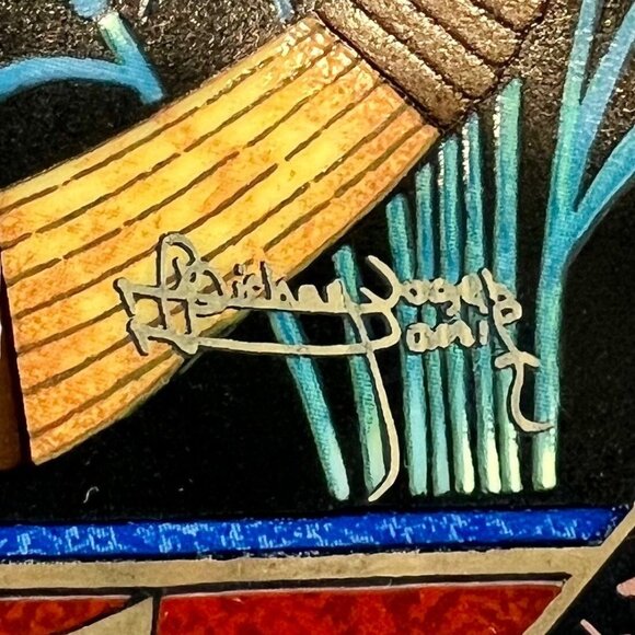 Set Of 2 Egyptian Decorative Collector Plates with Hieroglyphic Script - Picture 9 of 15